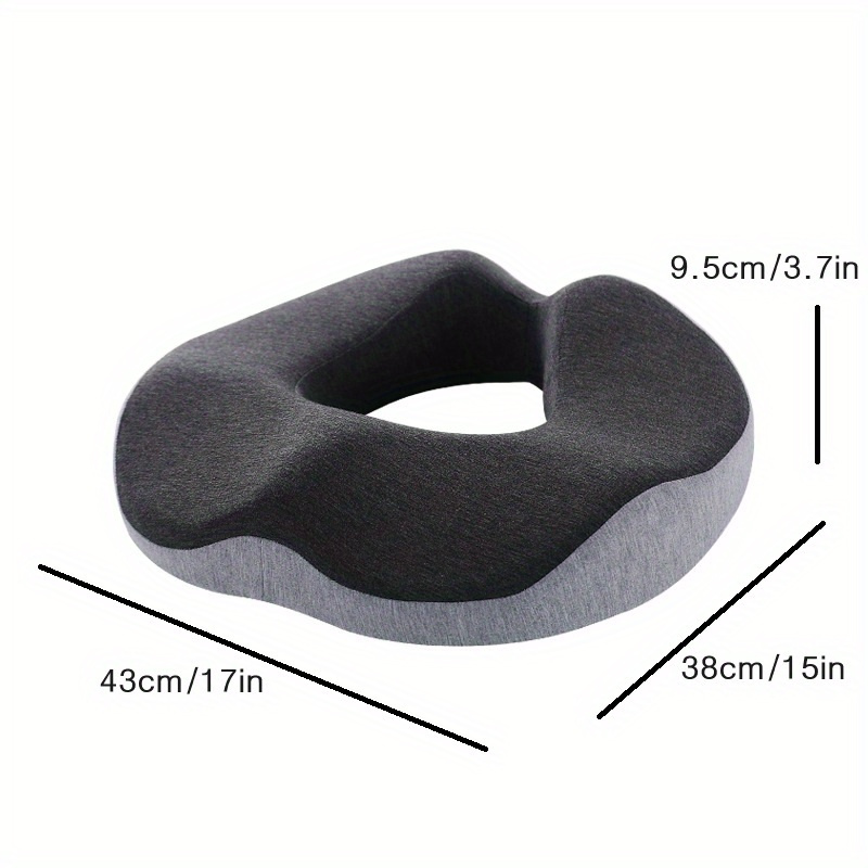 Cuscino ergonomico a ciambella per ufficio, casa, auto, sedia a rotelle, memory foam ultra denso, allevia la pressione sui fianchi, grigio chiaro, regalo perfetto_voghion.com
