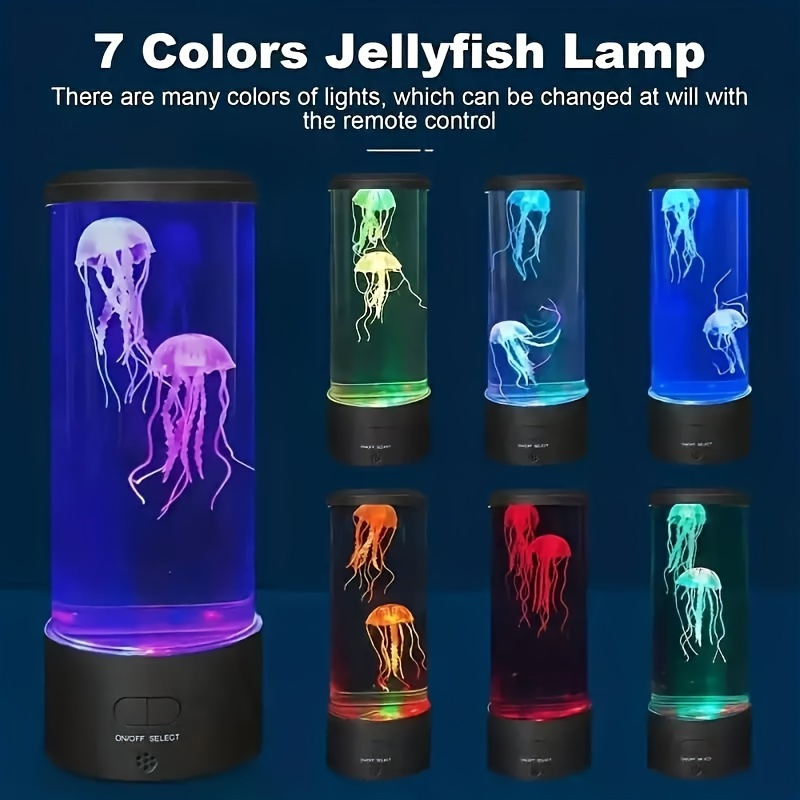 

7-inch Vibrant Jellyfish Led Lava Lamp - 7 Changing , Soft Night Light, Realistic Design With Lifelike Movements, Aquarium-style Ambiance For Relaxing Atmosphere, Home Or Office Decor, Jellyfish Lamp