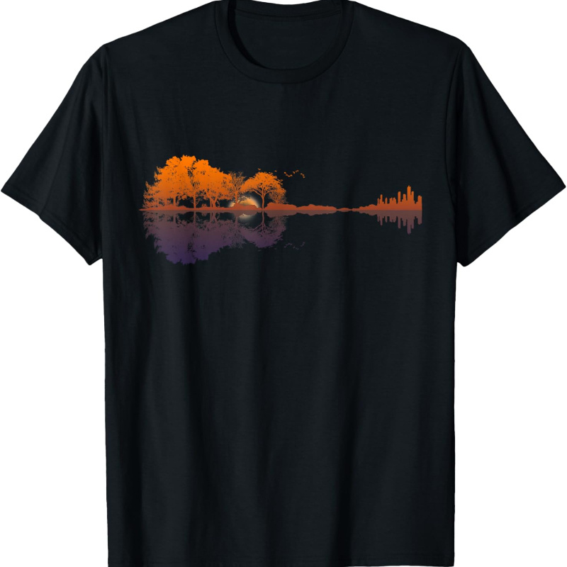 

Guitar Lake Reflections Music And Guitar T-shirt