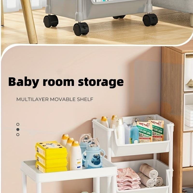 1  tier spa storage cart   free non electric wheeled mobile shelving unit for living room bedroom dorm space     display packaging supplies plastic material with wheels details 3