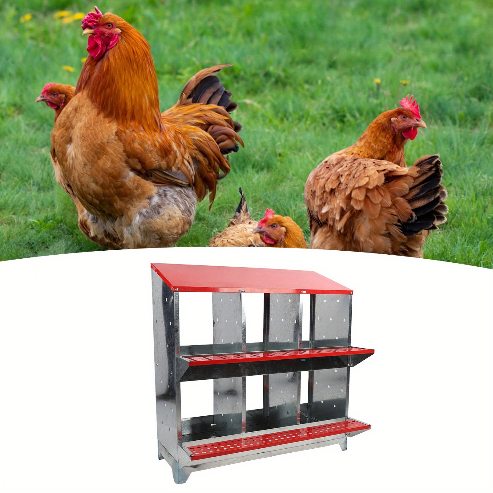 

Chicken Ing Box 6 Compartments Poultry Box Chicken Egg Laying Coop For Farm Husbandry