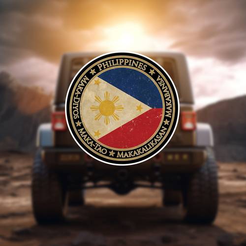 vintage philippine flag car decals bumper stickers waterproof uv resistant matte effect vinyl stickers car stickers
