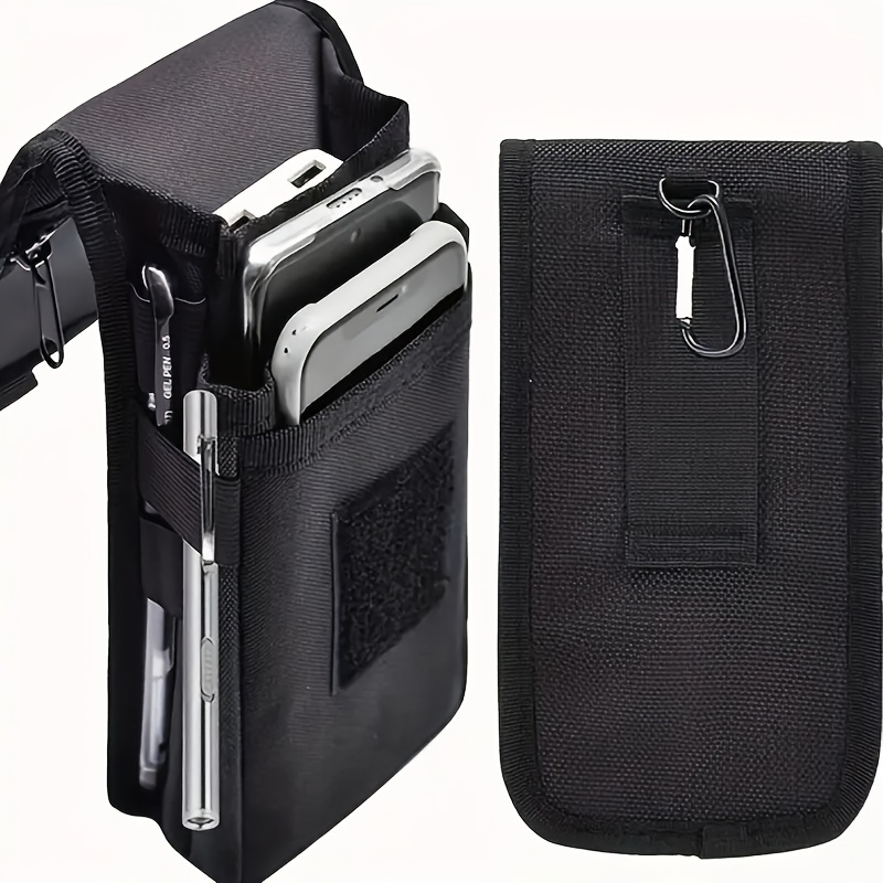 

Nylon Phone Holster Belt Pouch - Fits For /15/14/13/12/11 Series & For S24/s23/s22/s21/s10/s9, Includes Otterbox Compatibility, Waterproof, Black