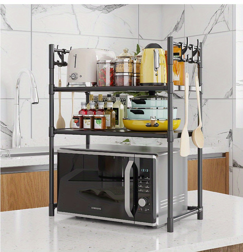 multi layer kitchen storage rack   stand open shelving organizer for spices and oven   freestanding contemporary design details 3