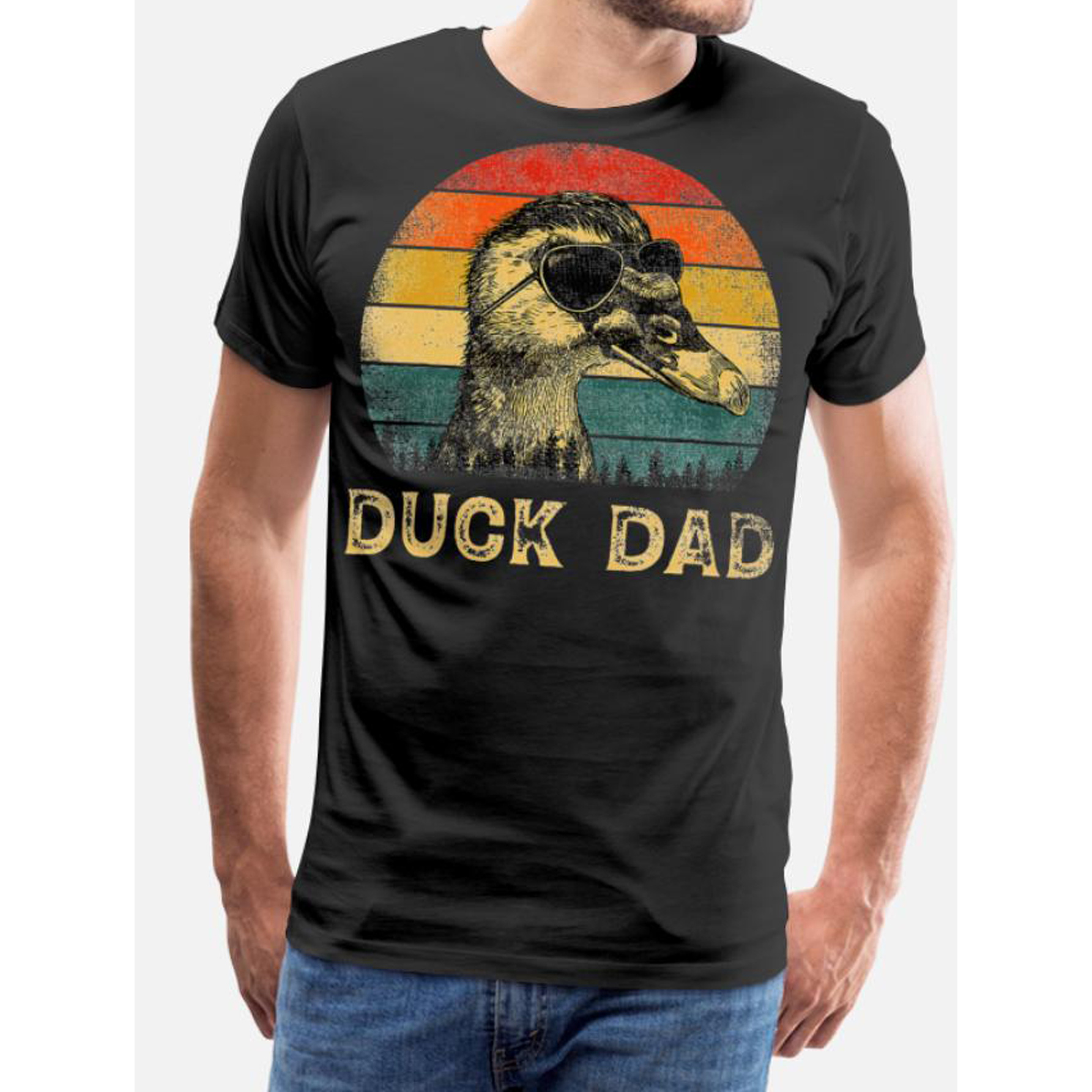 

Men' Duck Dad Daddy Fathers Day Short Sleeve, Chic Letter Print Design - Perfect For Summer Sports, Casual Wear, And Everyday Styling