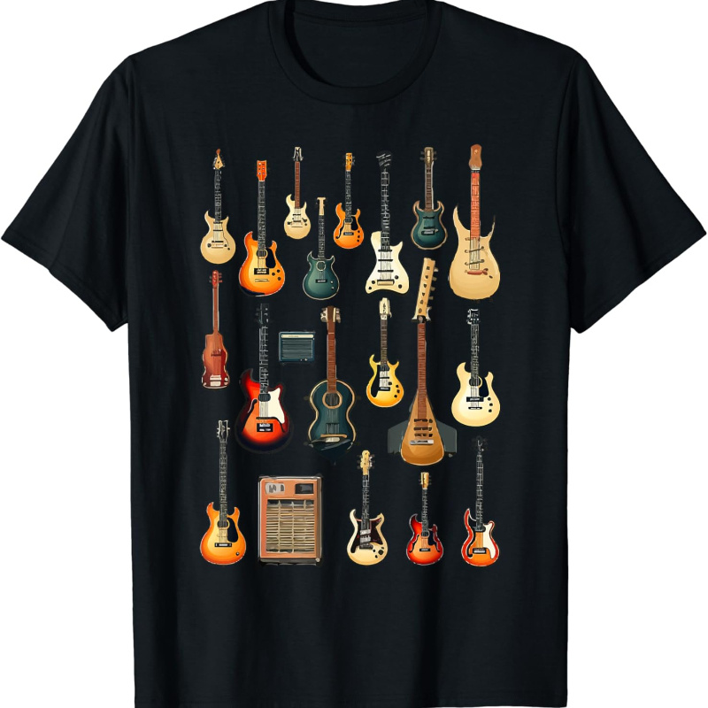 

Love Guitar Different Guitars Music Lover Funny Guitars T-shirt