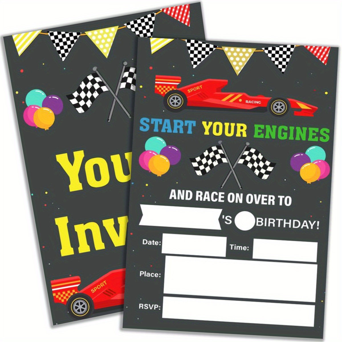 

20 Pieces Of Festive Birthday Party Invitations With Envelopes - Perfect For Boys' Birthday Celebrations