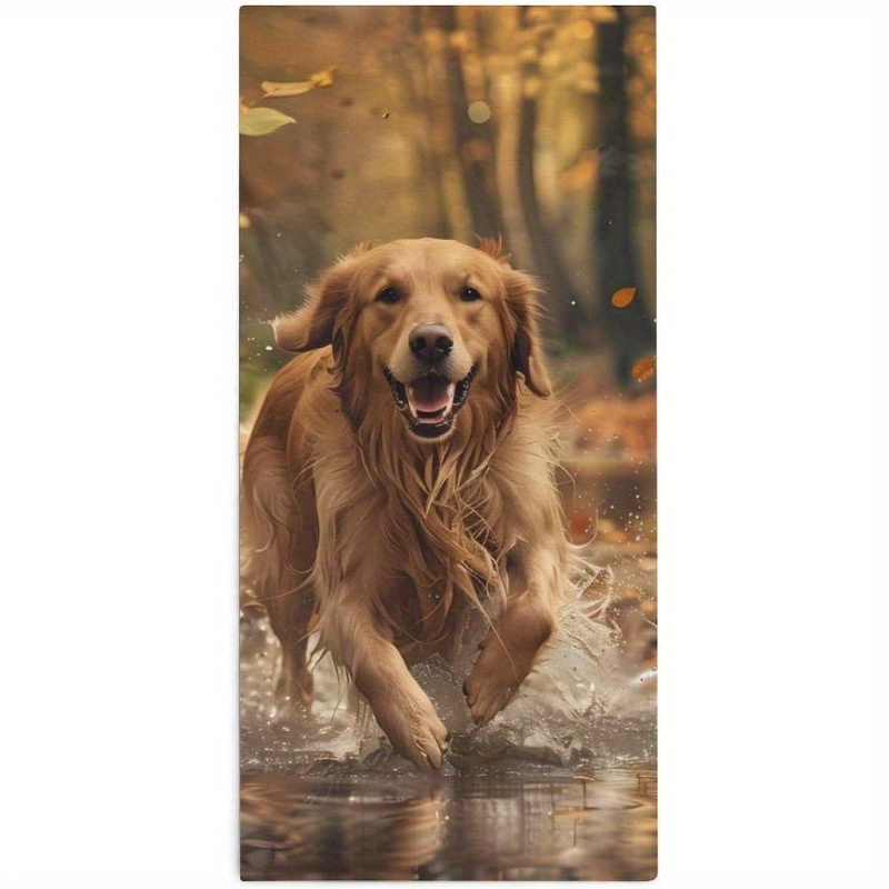 

Golden Retriever Dog Towel - Absorbent, Lightweight Bath & Sports Towel For Men And Women, Thanksgiving & Halloween Decor, 18x26 Inches