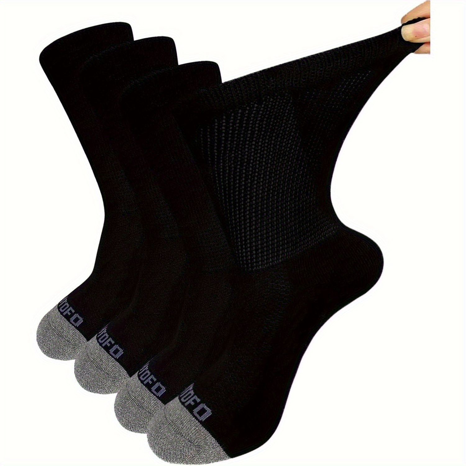 Image of 4 Pairs Non-binding Loose Fit Socks For Men And Women, Breathable And Moisture-wicking Wide