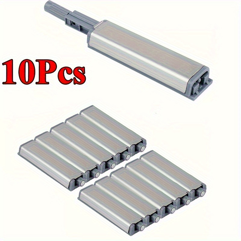 

10pcs Cabinet Latches With - Quiet, -proof Door For Kitchens & Wardrobes - Stainless Steel & Abs