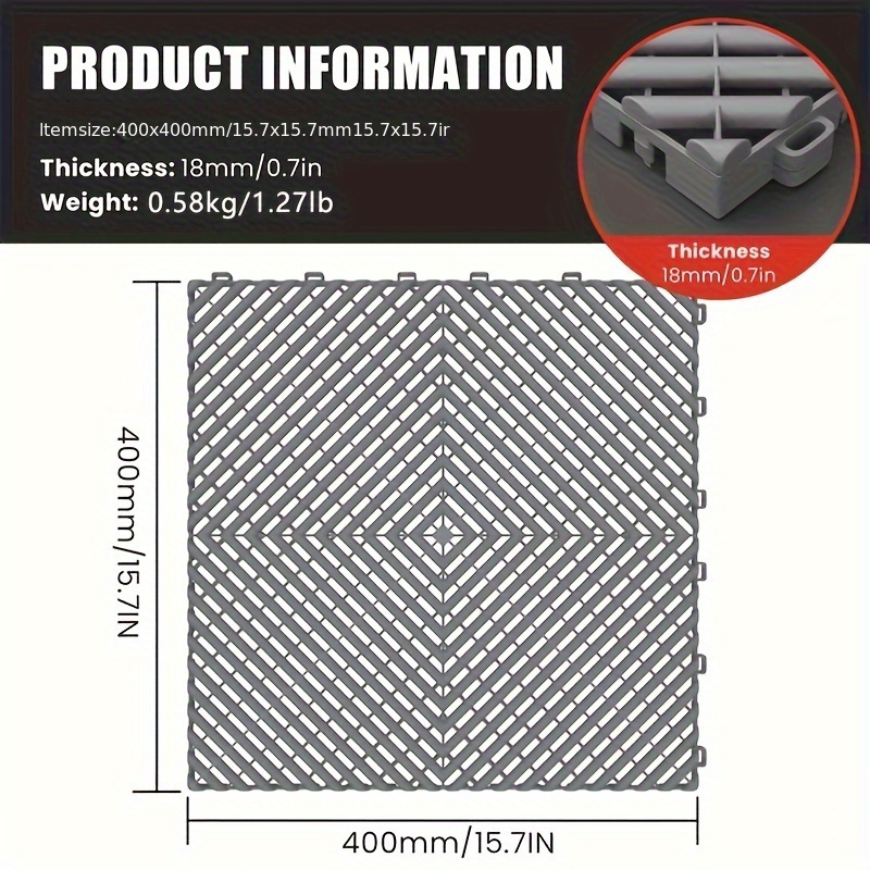 TEMU 25 Garage Floor Mats Auto Detailing Plastic Spliced Mesh Floor Tiles Car Wash Floor Mats Are A Must For Garage!