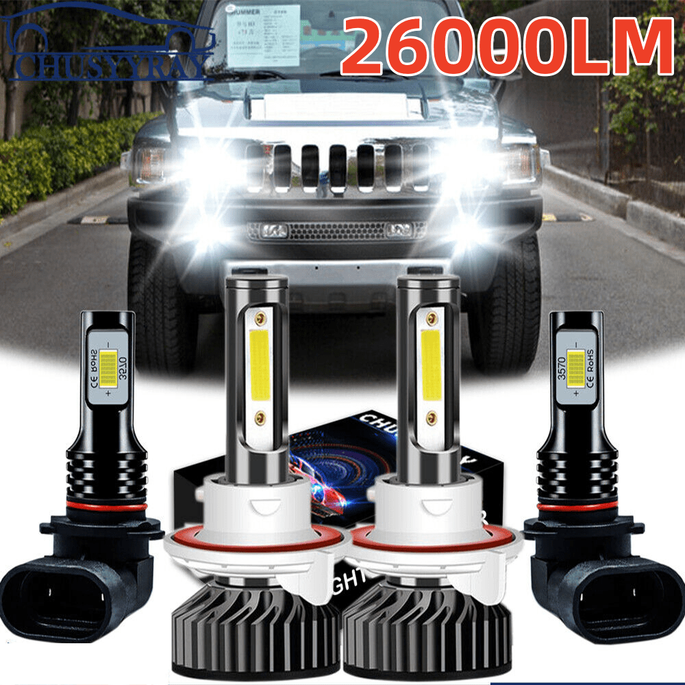 

Led Headlight Fog Bulbs H3 2006-2010 Led / Low +fog Bulbs 9008 9005 55w 6000k 26000lm And , Of 4