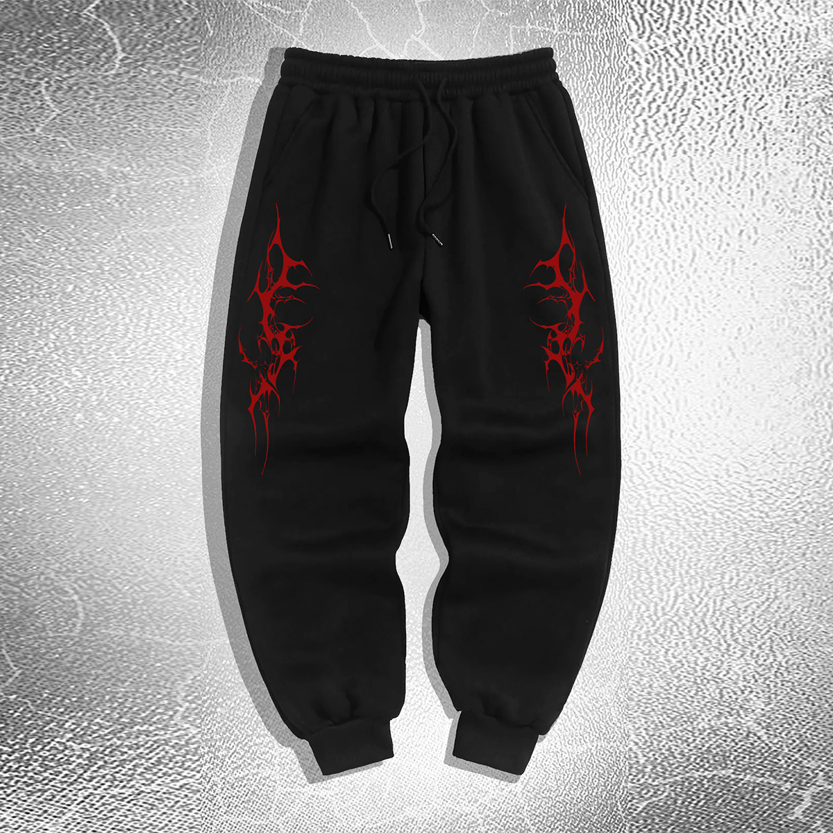 

Men's Gothic Joggers - Stretchy Polyester, Drawstring Waist, Fall/winter