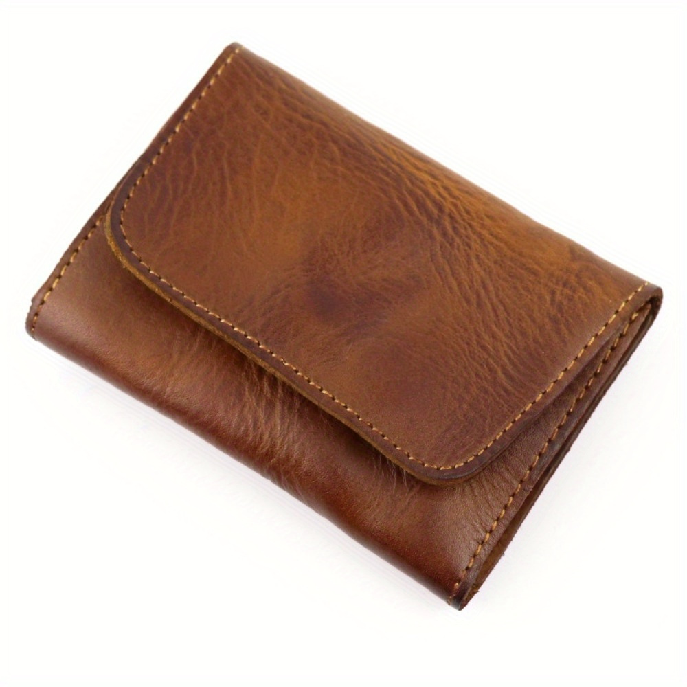 

Vintage-style Men' - Handcrafted Cowhide, Multi-functional With Card Holder & License Pocket, , Vegetable Tanned, Change Bag