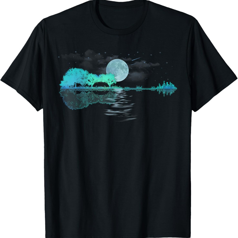 

Guitar Lake Reflections Love Musician, Acoustic Guitar T-shirt