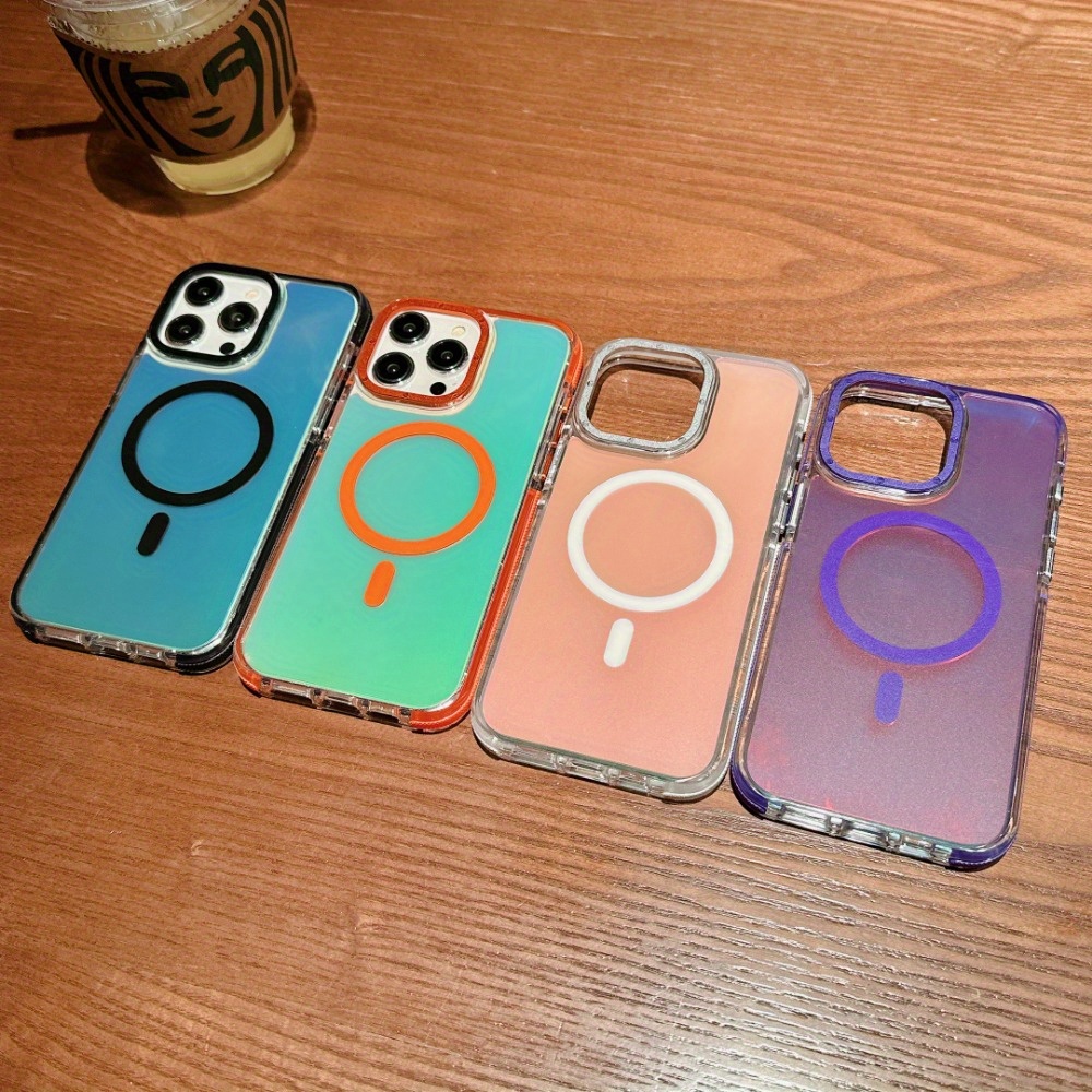 Skincare Magnetic Shockproof Case for Iphone 16 15 14 13 12 11 Pro Max Plus Magsafe Funda Stand Glass Lens Protection Back Cover_voghion.com