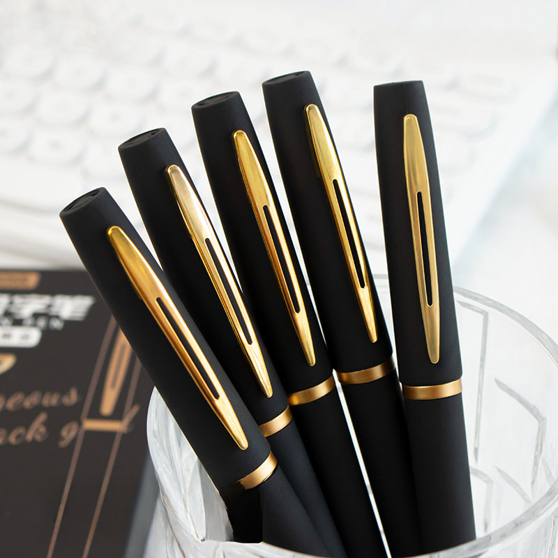 

5pcs Sleek Black & Pens - 0.5mm/0.7mm/1.0mm Fine Point, Large Capacity, Ideal For Office Use