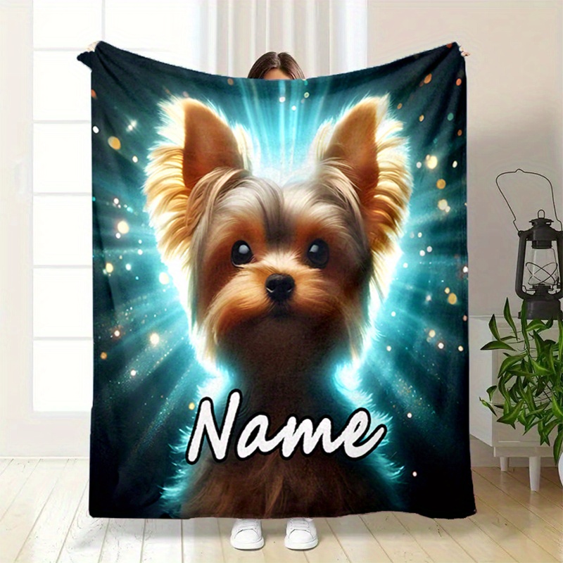 

Personalized Dog Lover's Blanket - Custom Name, Soft & Warm Flannel Throw For Bed, Sofa, Picnic - Perfect Gift For Christmas &