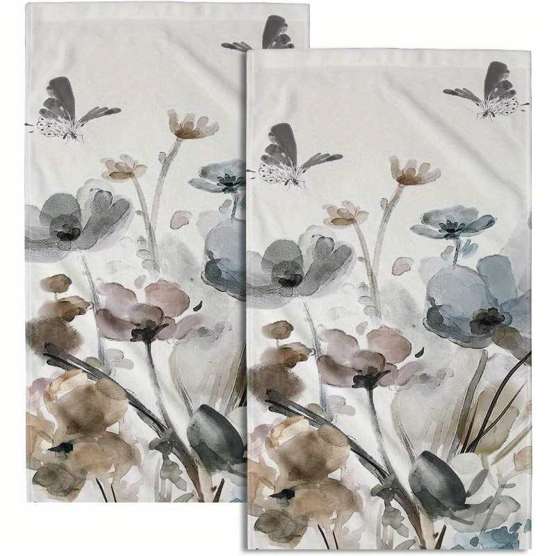 

2pcs Set Of - Towels - , For & Bathroom Decor, , Polyester, 18x26