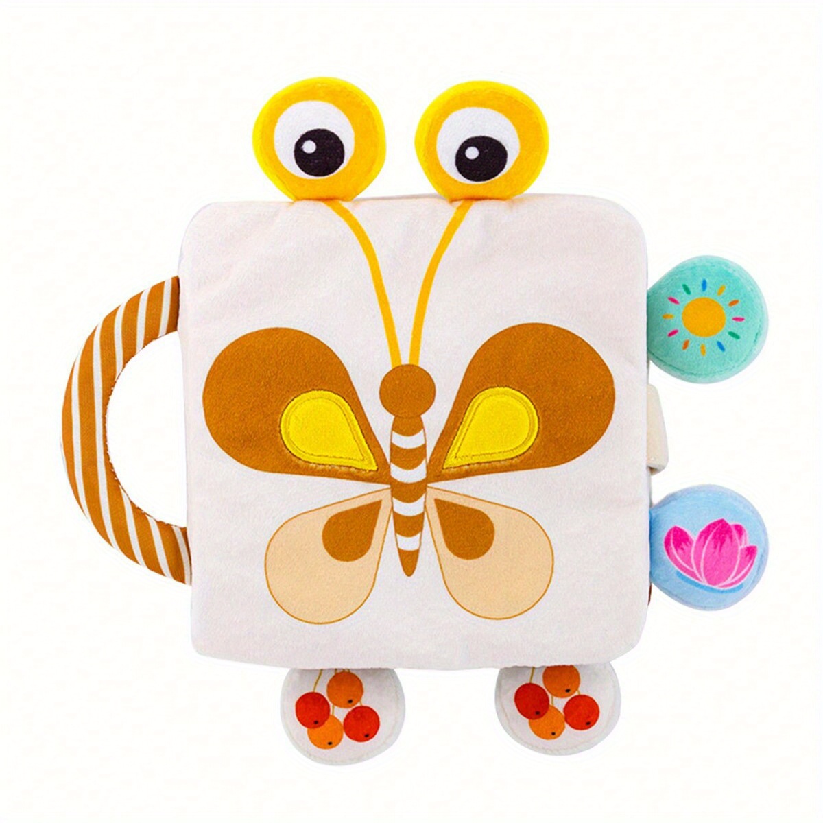 Animal Bells Soft Cloth Book for Kids Stimulates Hearing & Touch
