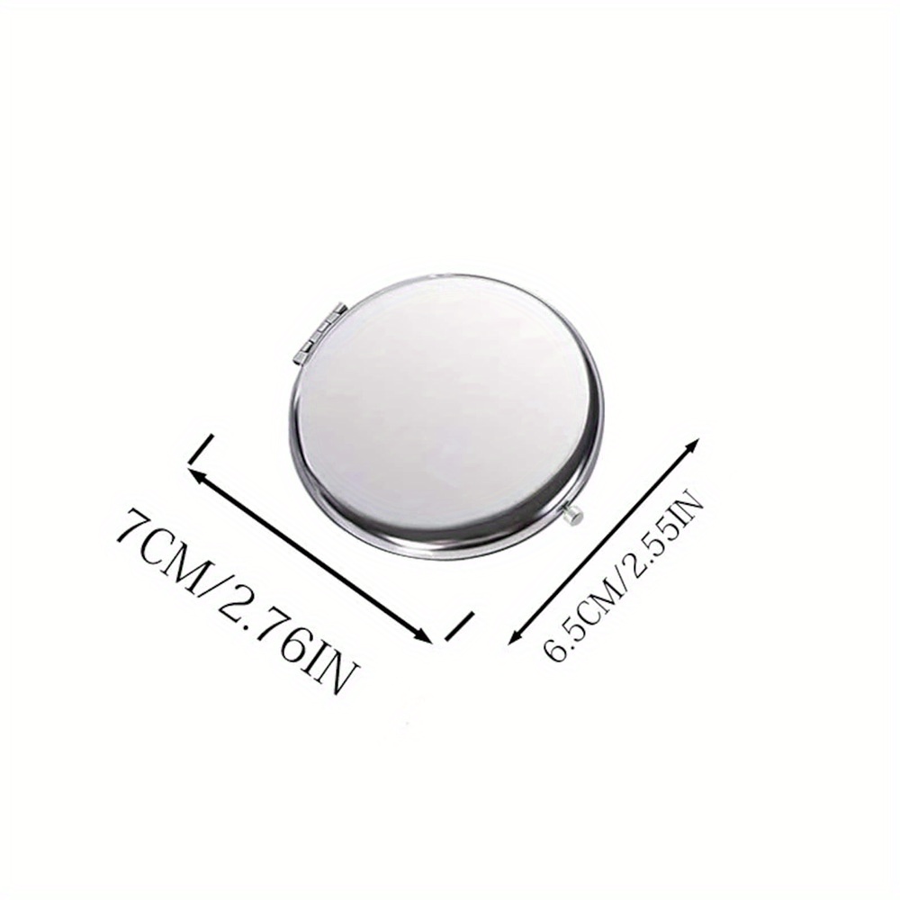 

Elegant Personalized Compact Mirror, Stainless Steel, Custom Engraved Pocket Makeup Mirror, Ideal For Bridesmaid Gifts, Christmas Presents - 1pc Without Gift Box