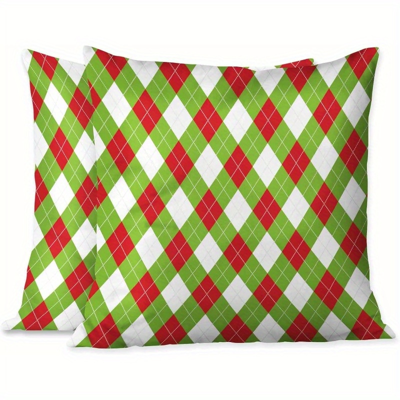 

Christmas Polyester Cushion Covers 18x18 , Set Of 2, Red Pattern, No Required, Rectangle For Sofa, , Car, And Decor