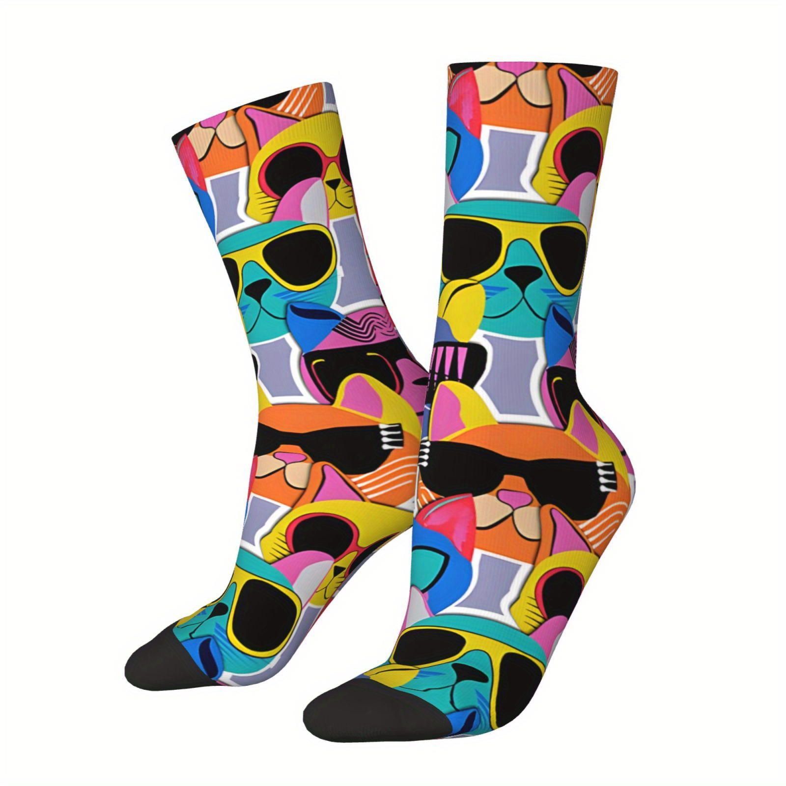 

1 Pair Hip Hop In Fashion Glasses Crazy Men's Socks Pattern Printed Funny Novelty Sock Boys Gift