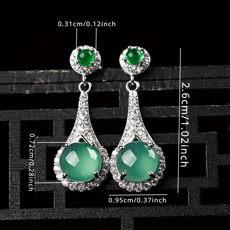 1 pair 925 silver inlaid natural   ice seed water moistens light earrings ladies   fashion inlaid diy earrings holiday birthday gift to send test certificate and gift box Product details 1