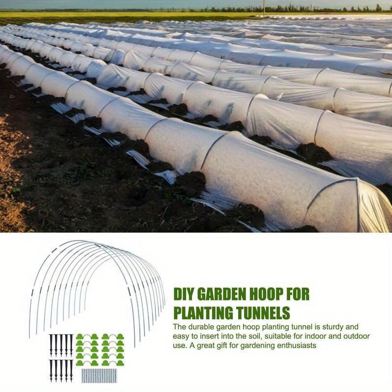 

25pcs Grow Tunnel Garden Hoops Set - Rust-free Fiberglass, Versatile Support For Diy Greenhouses, Protective Plant Covers & Shade