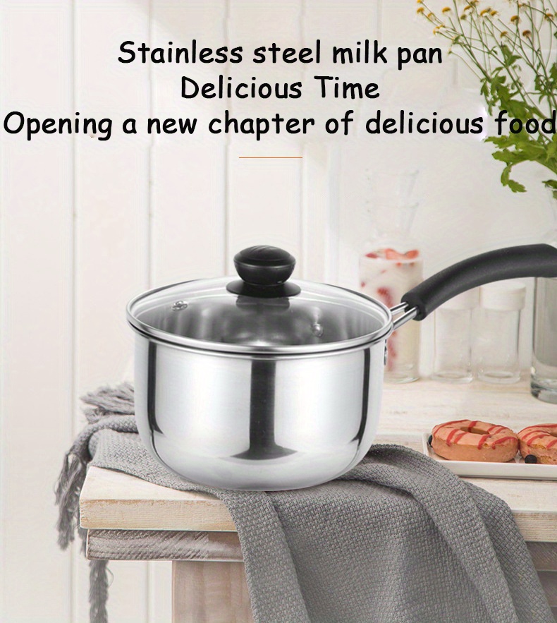 stainless steel saucepan set   cooking milk soup or pasta   lids details 0