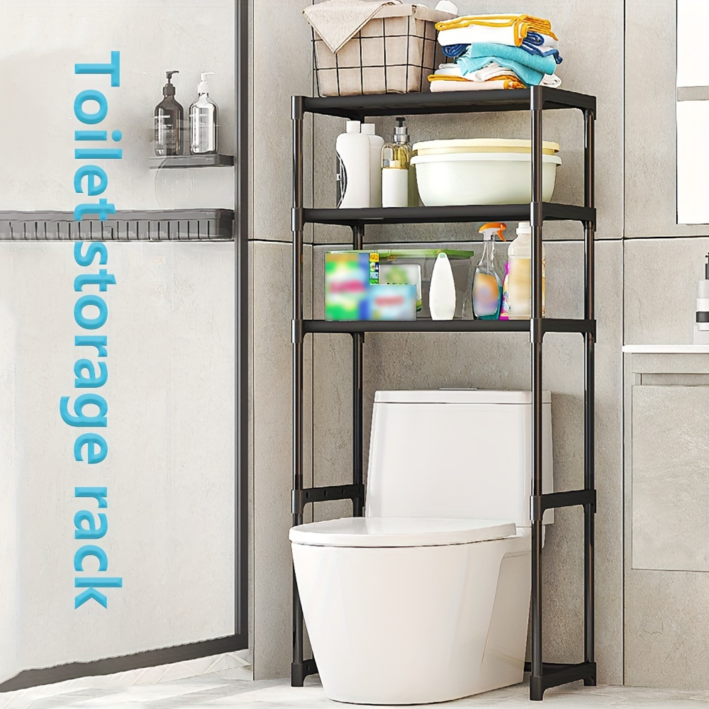 

-install Freestanding Bathroom Organizer Painted - Plastic/metal Storage For Toiletries, Shampoo & , -saving Over Toilet For Bathroom Accessories