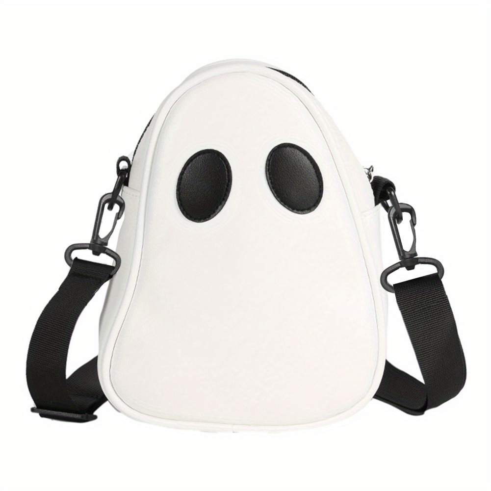 Image of Adorable Halloween Pumpkin Wallet, Skull Crossbody Bag With Shoulder Strap - Trick Or Treat Design In Black And White (random Color Delivery)