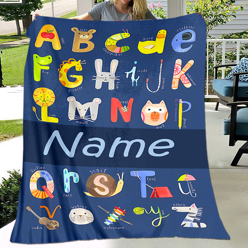 

Personalized Alphabet Blanket – Soft, Cozy Flannel Throw For And Adults, Perfect Gift For , Ideal For , Camping, And Travel