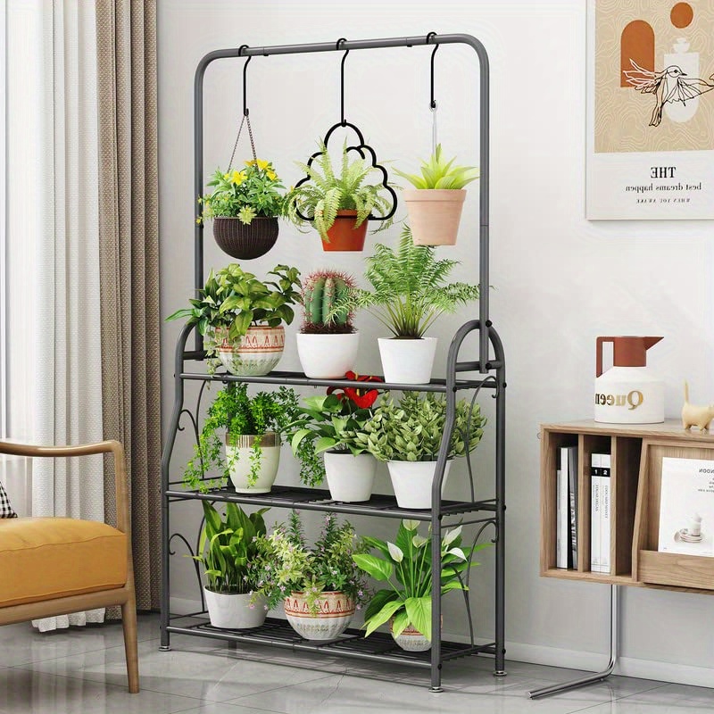 

Plant Stand 3 Tier Indoor Outdoor Tall Corner Hanging Plant Shelf Metal Flower Stands Ladder Plant Holder For Room Patio Multiple Plants