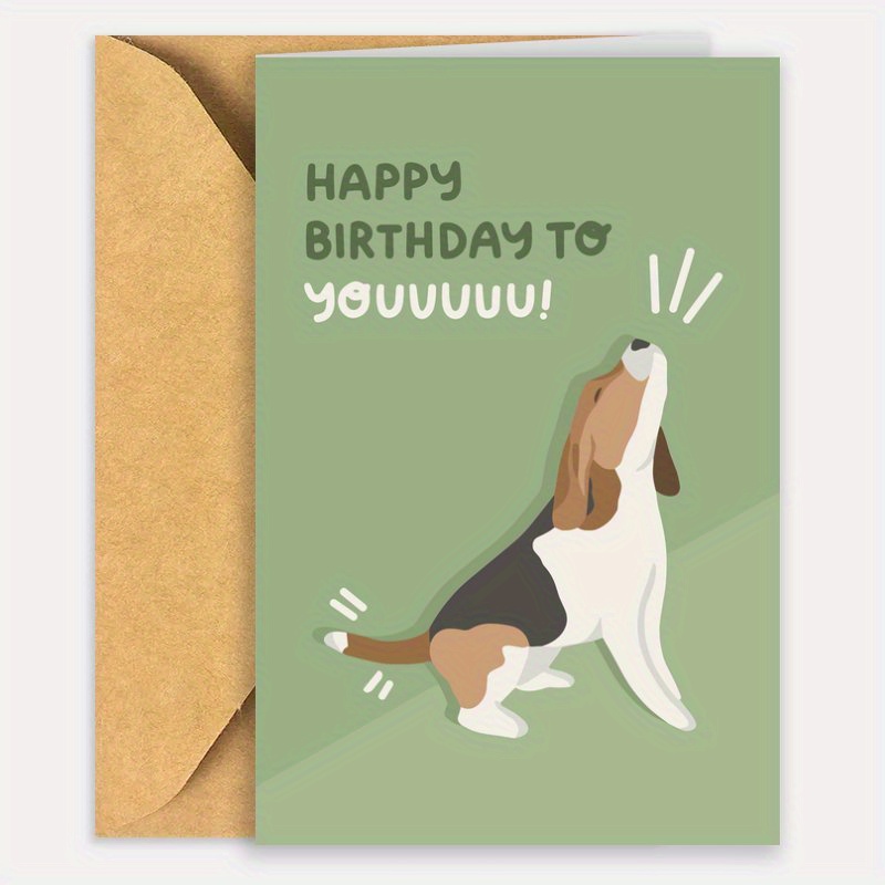 TEMU Dog Birthday Card Christmas Thanksgiving Gift 1pc, Dog Happy Birthday , Greeting Card, Beagle Birthday Card, Funny Birthday Card, Dog Mom