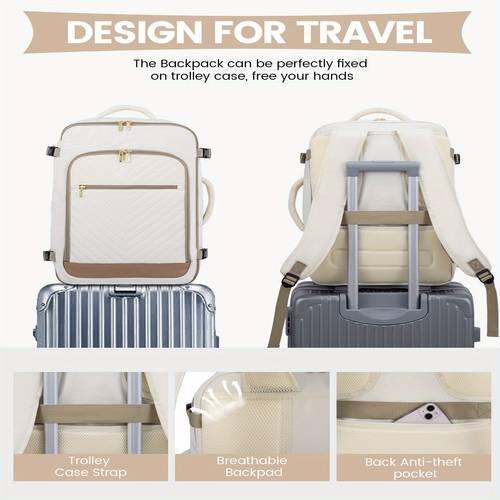 travel backpack for women 40l carry on backpack flight approved tsa personal item travel bag fits 17 inch laptop business weekender overnight with toiletry bag and 2 packing cubes
