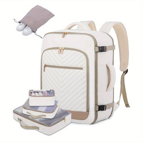 travel backpack for women 40l carry on backpack flight approved tsa personal item travel bag fits 17 inch laptop business weekender overnight with toiletry bag and 2 packing cubes