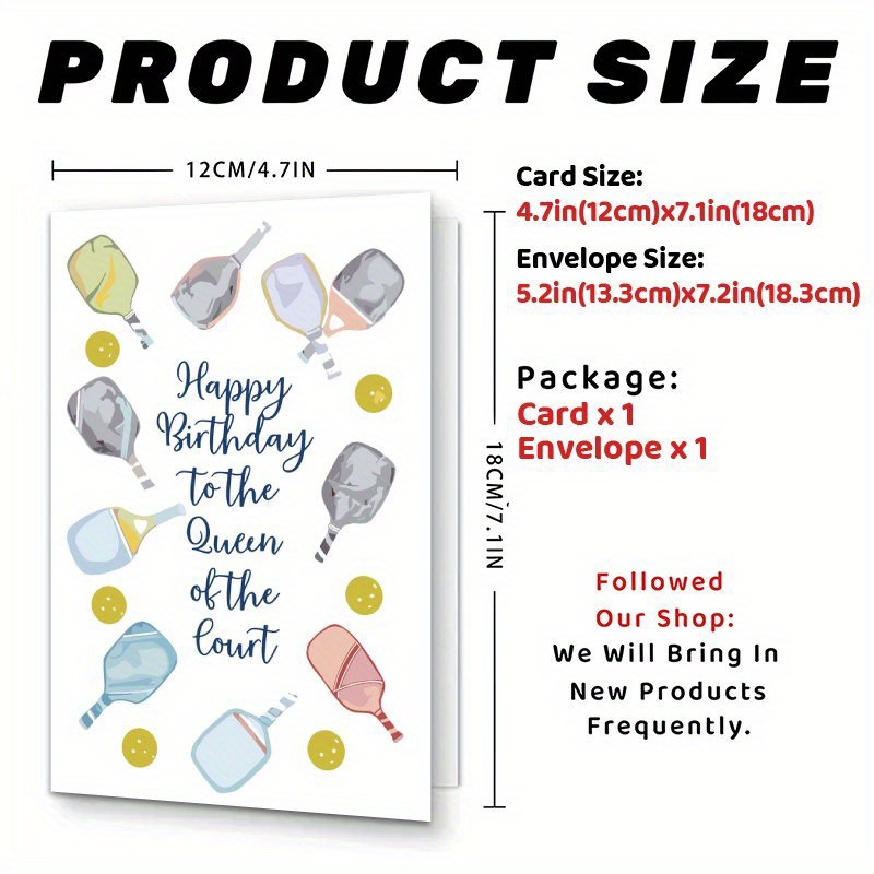 TEMU A Single Pickleball Birthday Card, Humorous Birthday Greeting, A And Imaginative Gift To Show Your For Your Pickleball-playing Sister, Brother,