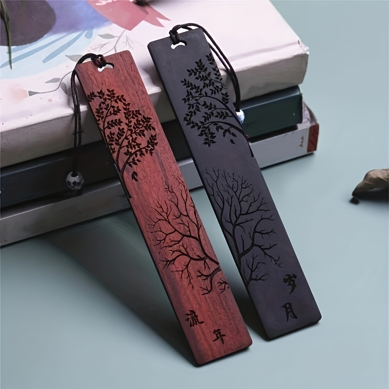 

2pcs Vintage Bookmarks With Intricate Carving - Elegant Reading Accessories For Students And Office Use