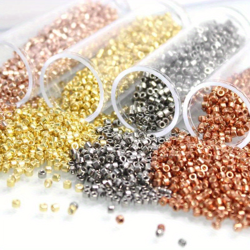 

10g 2mm Glass Seed Beads For Jewelry Making Diy, Metallic Glass Beads Assortment, Uniform Size Japanese Beads For Crafting And Sewing