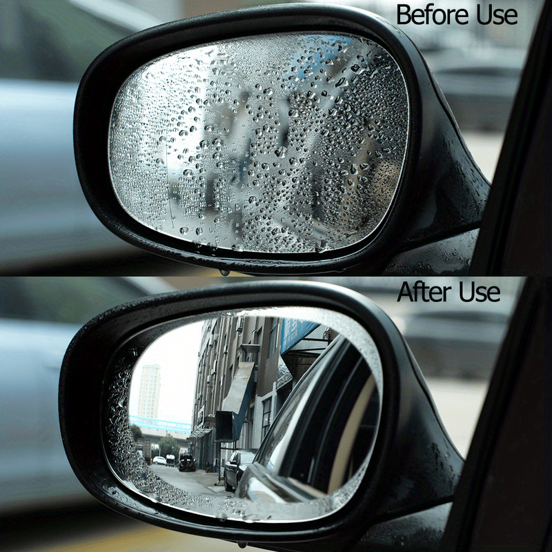 TEMU 2pcs Rainproof Car Mirror Film - Waterproof, Protective Sticker For Rearview Mirrors Car Stickers For Vehicles Waterproof Car Mirror Rain
