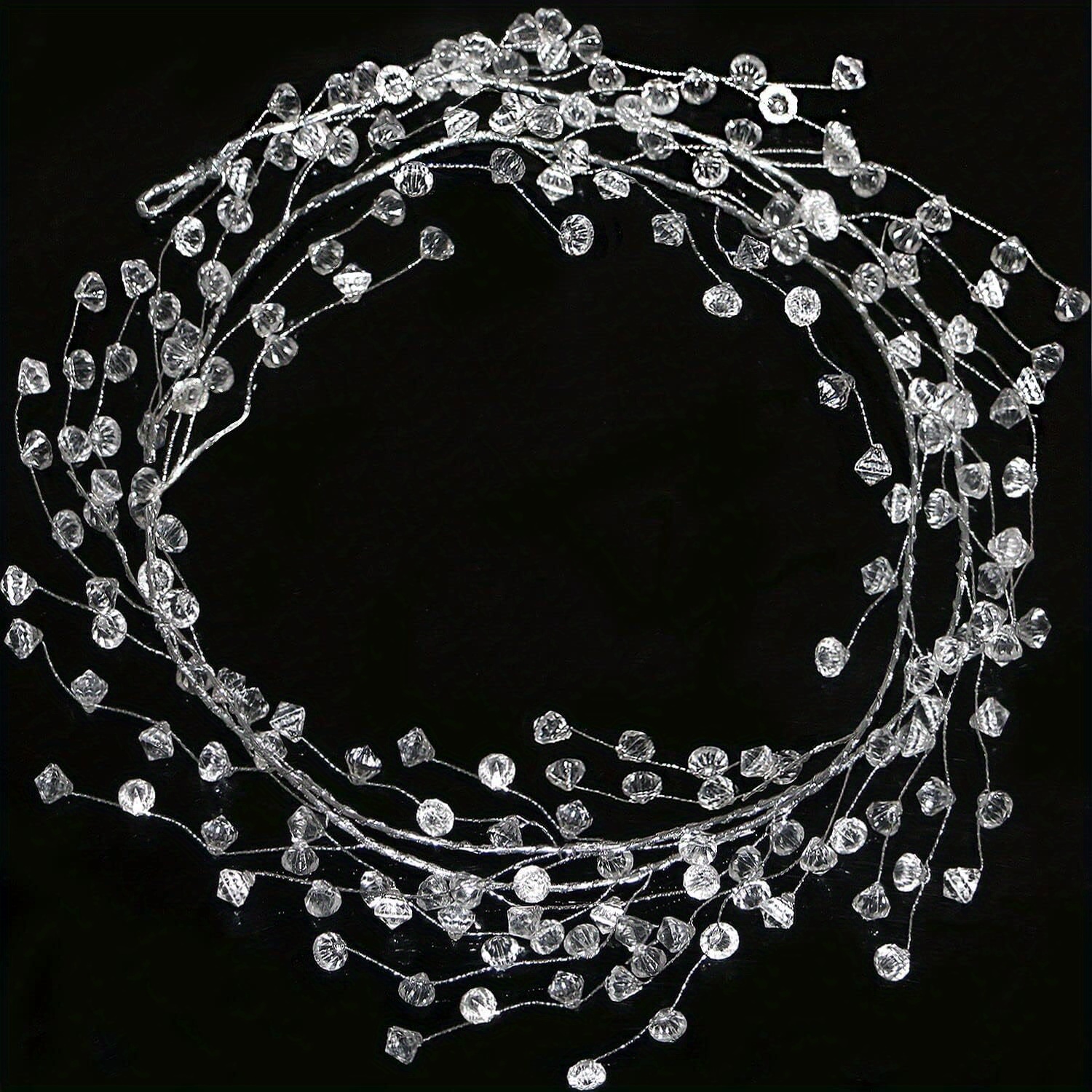 

Sparkling 3.93ft Acrylic Garland - Clear Ice Bead String For Diy Christmas Tree, Wreath & Craft Decorations