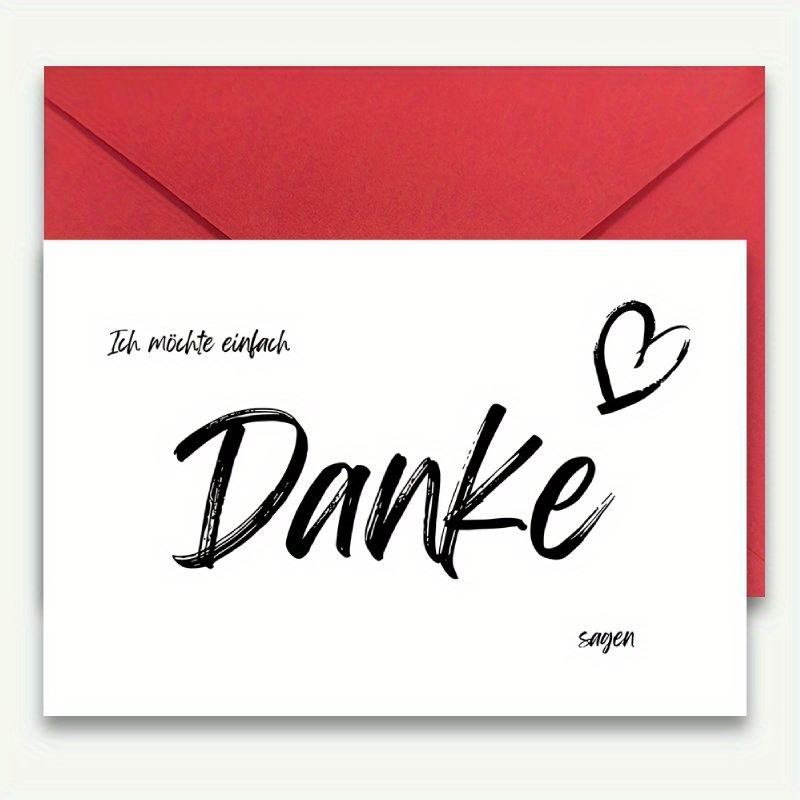 

1pc Multilingual Thank You Greeting Card With Envelope - Versatile For Christmas, Birthday, Anniversary, Farewell, Congratulations - Suitable For Friends, Family, Colleagues - Danke Appreciation Card