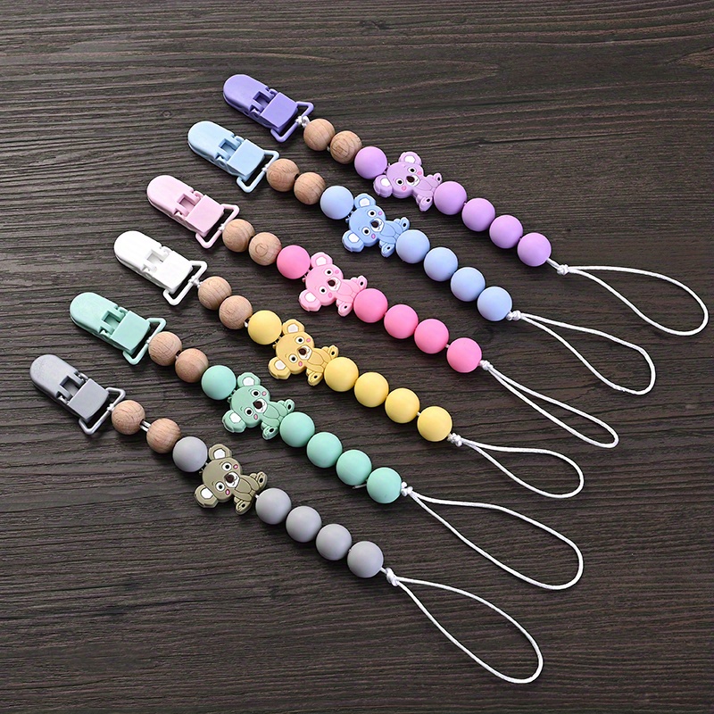 

Silicone Bead Pendant Lanyard Kit For Jewelry Making - 1pc 15mm Silicone Beads With Wooden Accents, Snap Clasp Charm Holder For Accessories Crafting Supplies