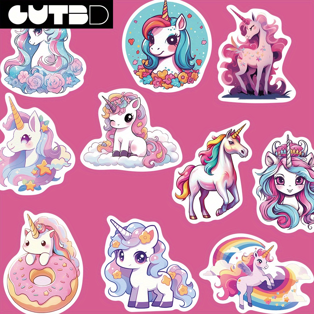 

Gutbd 50pcs Unicorn Graffiti Stickers Diy Notebook Mobile Phone Case Water Cup Skateboard Decoration Paper Waterproof Stickers