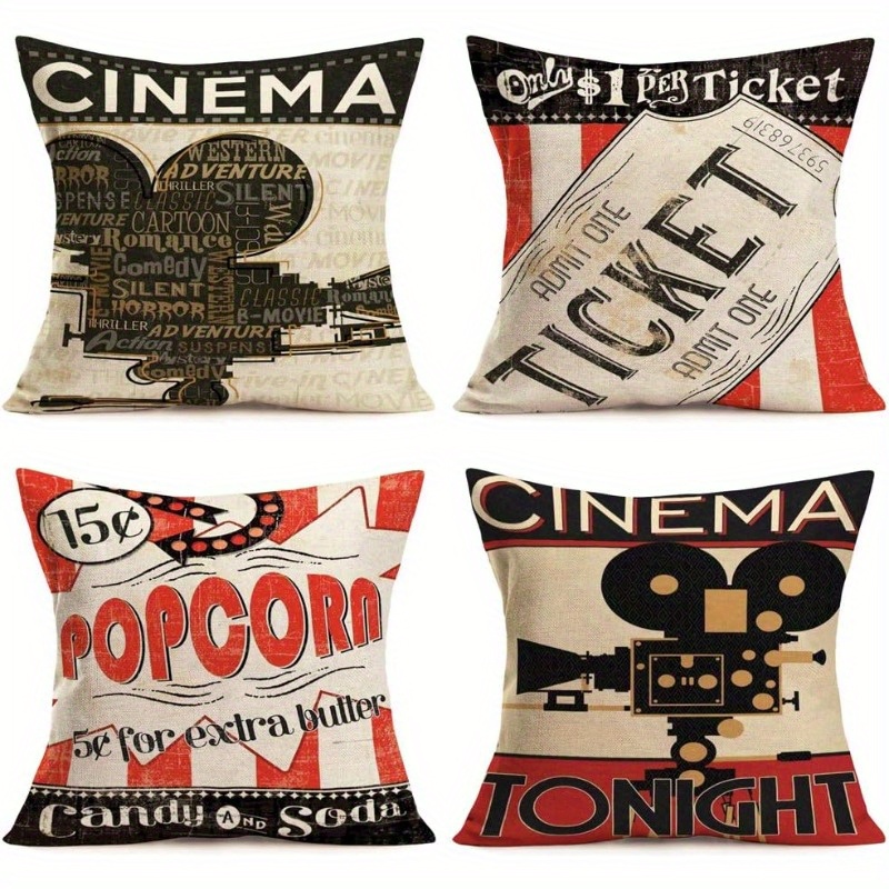 

Set Of 4 , No-power , Movie , Touch, Decorative Pillowcases For , 18x18