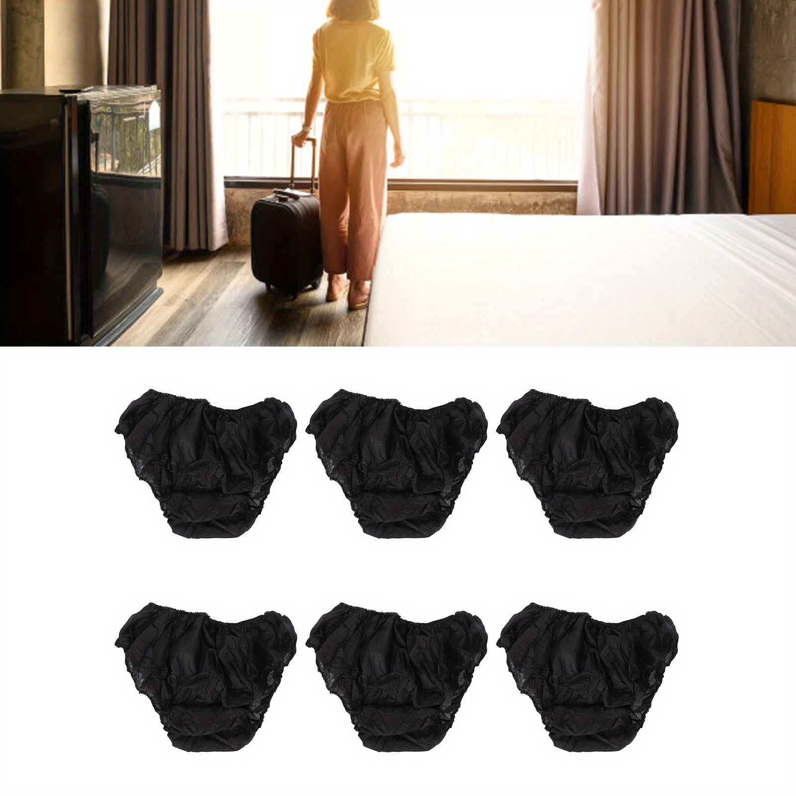 

50pcs Disposable Underwear Black 1 Size Fits Most Portable Travel Underwear For Outdoor Tourism Hotel