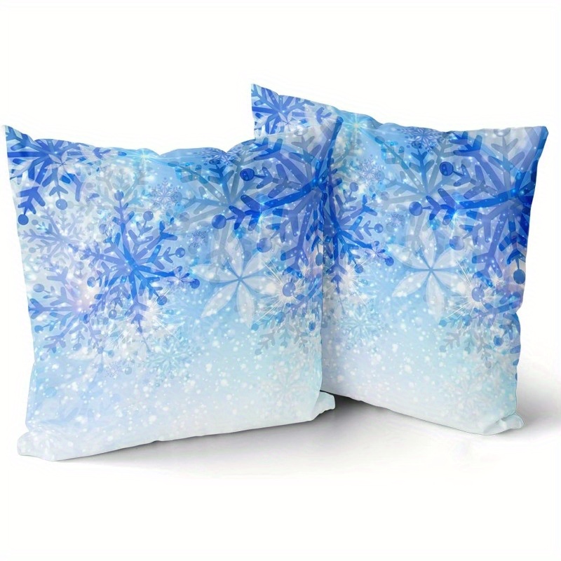 

2- 18x18 Cushion Covers, Christmas , Polyester , Rectangular - 100% Polyester Decorative Sofa