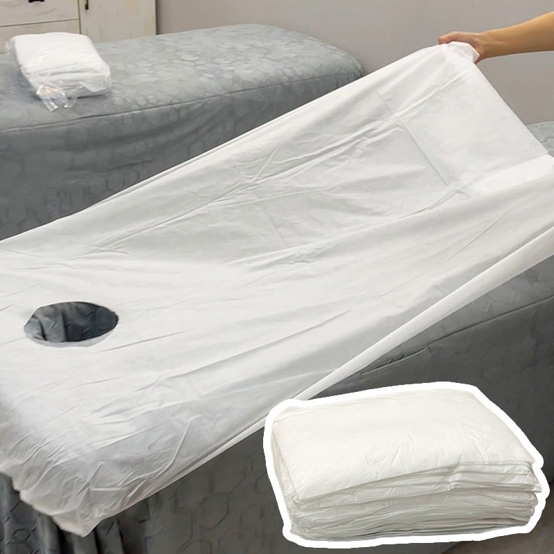 

10 draps de lit jetables trous en non-tissé de / de massage/centre de /centre de de pieds 100*215 cm Drap de lit jetable élastique