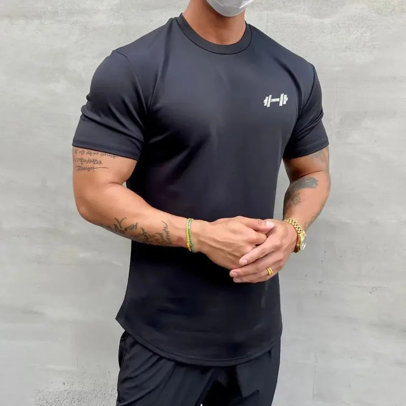 

2024 Men's T-shirt Male Sports Gym Fitness T Shirt Tee Shirt Summer Oversized 100% Cotton Women Tops Men's Clothing